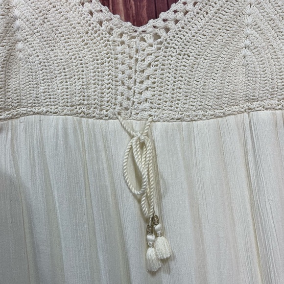 American Eagle Outfitters boho crochet tassels maxi dress women’s size L - Picture 8 of 17
